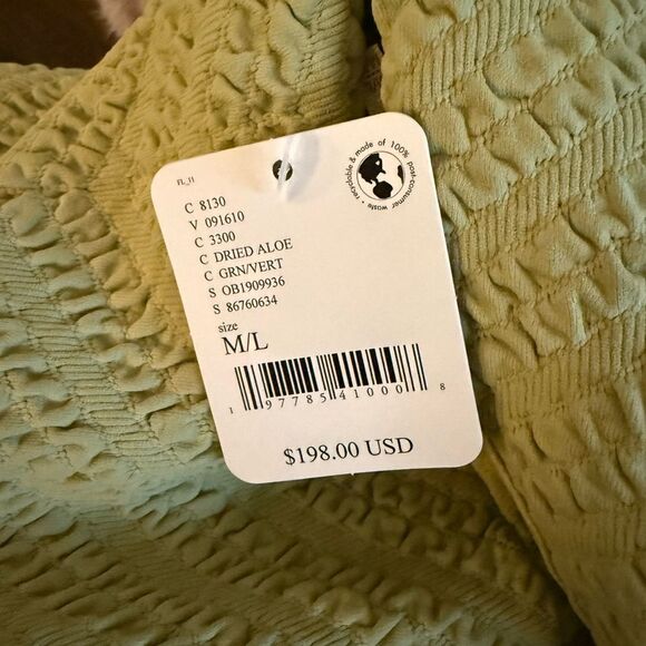 NWT Free People Yellow Gabby Seamless Midi DressIn Dried Aloe-GG14 - Picture 5 of 5